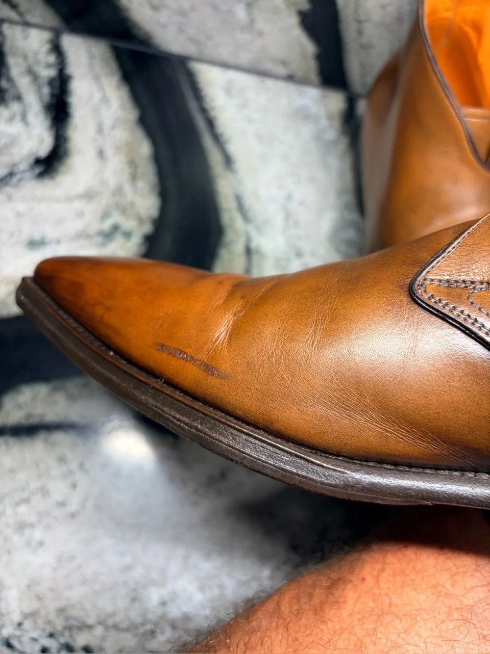 Santoni Hand Made Italy Monk Strap Ankle Boots Cognac Brown 8.5 UK / 9.5 US